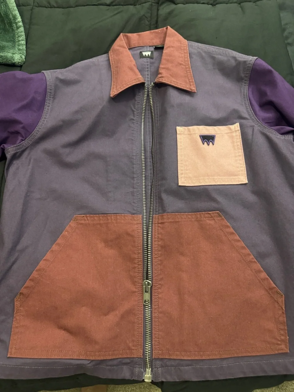 Levi’s Colorblock Zip Jacket in Purple, Brown & Tan - Picture 1 of 5